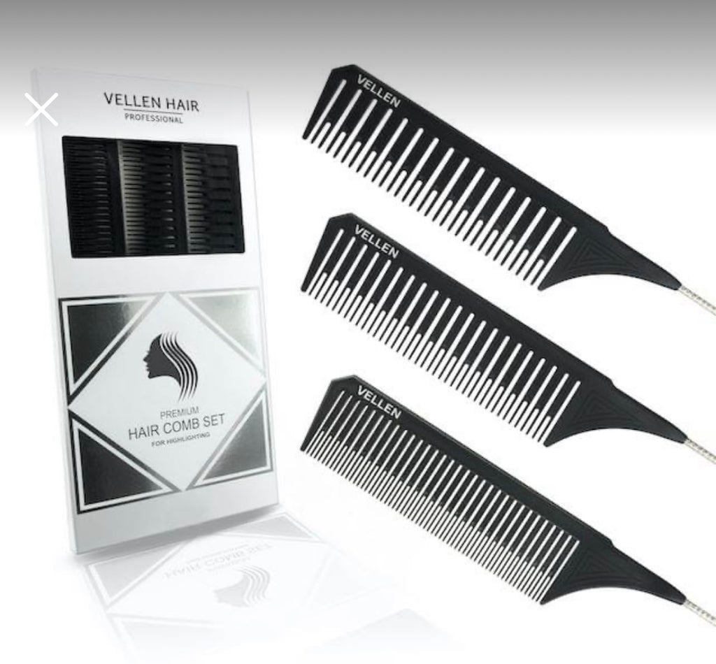 Vellen Weave Tail Comb perfect for highlights set of 3 sizes