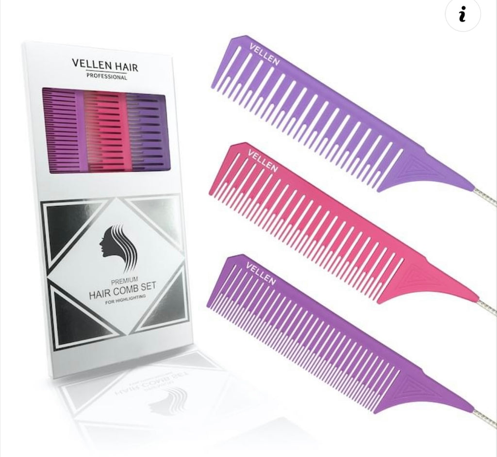 Vellen Weave Tail Comb perfect for highlights set of 3 sizes